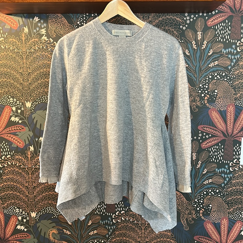 Stella McCartney 100% wool sweater with draped hem